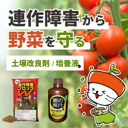 連作障害から野菜を守る 土地改良剤・培養液