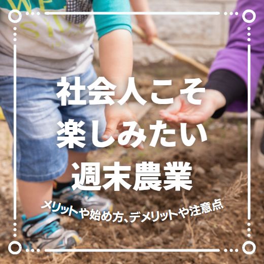 社会人こそ楽しみたい週末農業｜メリットや始め方、デメリットや注意点まで解説