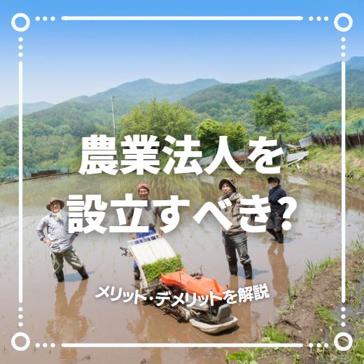 農業法人を設立すべき？メリット・デメリットを解説