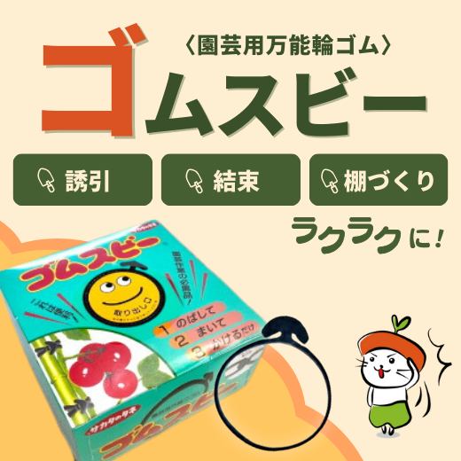 誘引・結束・棚づくりをラクラクに！園芸用万能輪ゴム「ゴムスビー」とは